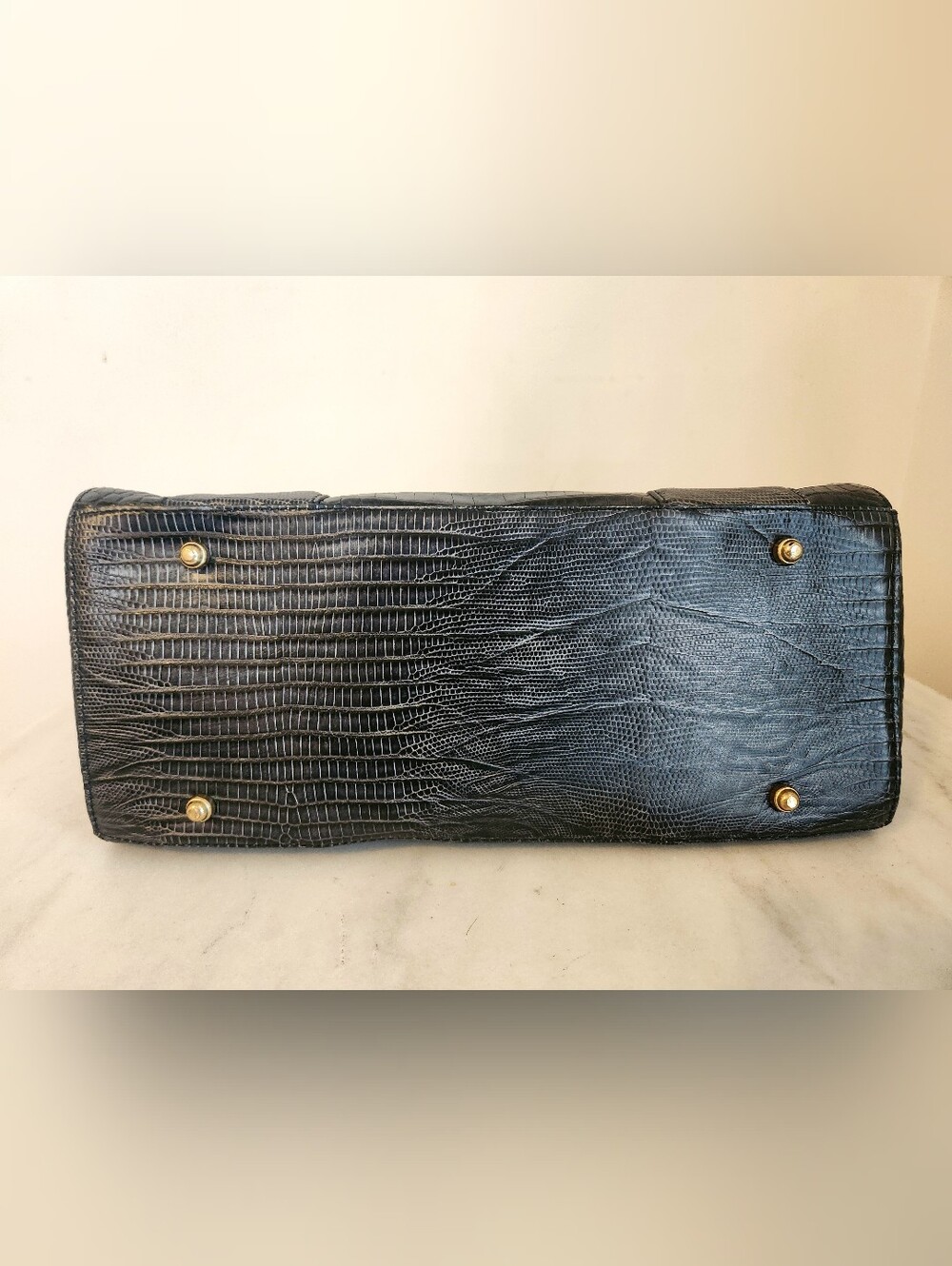 Navy Brahmin Addie Cooper Satchel & Wallet Croc-Embossed Leather Shoulder Bag - Picture 7 of 10